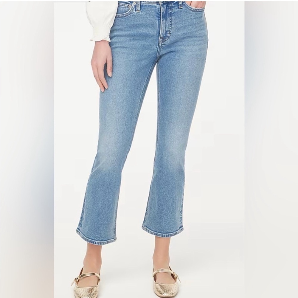 J CREW FACTORY Mid-Rise Flare Crop Jeans